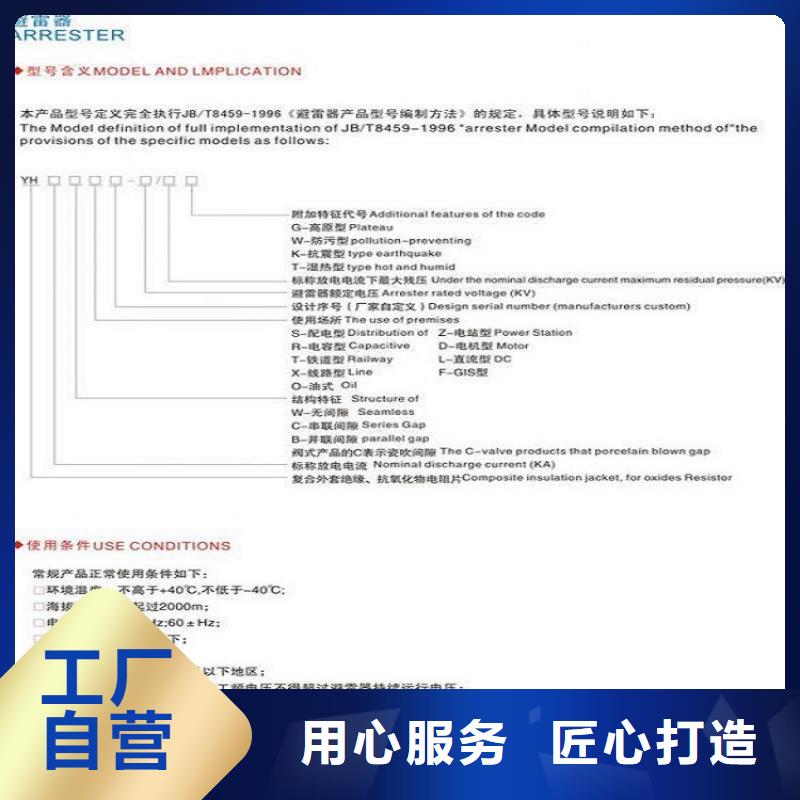 复合绝缘氧化锌避雷器YH10WZ-51/134GY