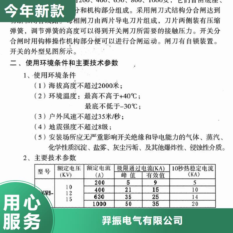 品牌【羿振电气】10KV单级隔离开关GW9-12G/400A隔离刀闸生产厂家