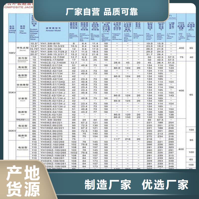 氧化锌避雷器YH10W1-200/496