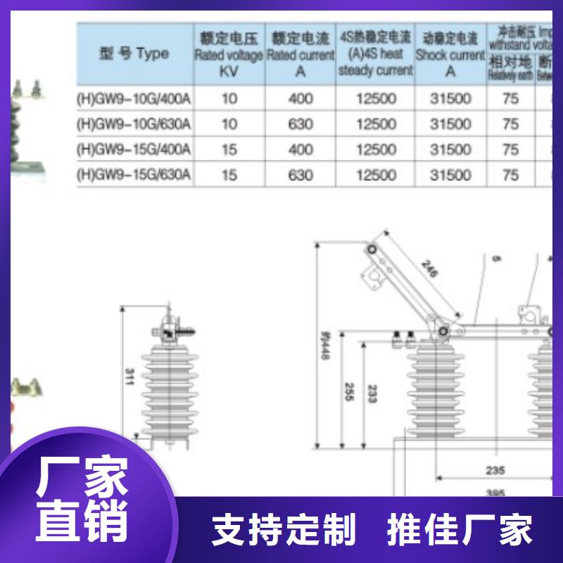 10KV单级隔离开关GW9-10/630A